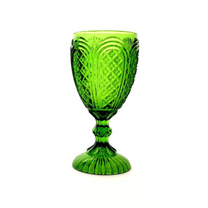 Green Carousel Goblet